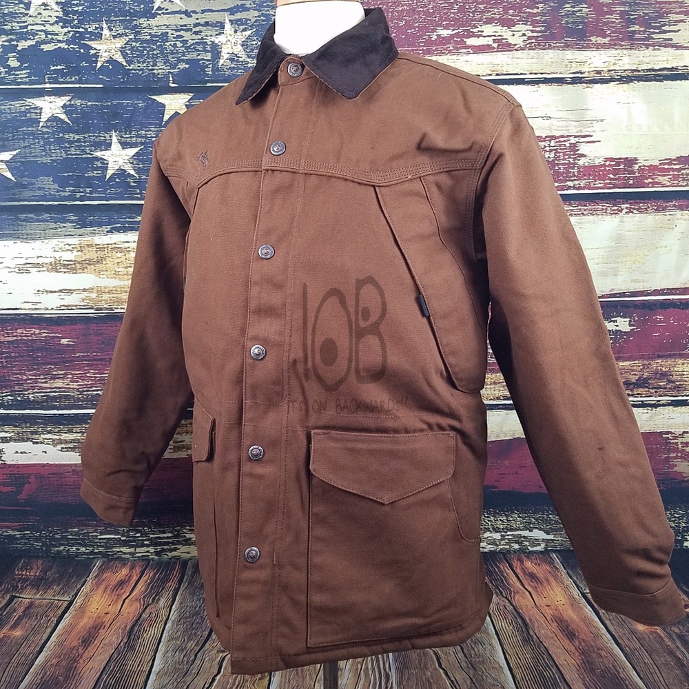 WYOMING TRADERS MENS RANCH CANVAS FLEECE LINED COWBOY WESTERN COAT - CHOCOLATE